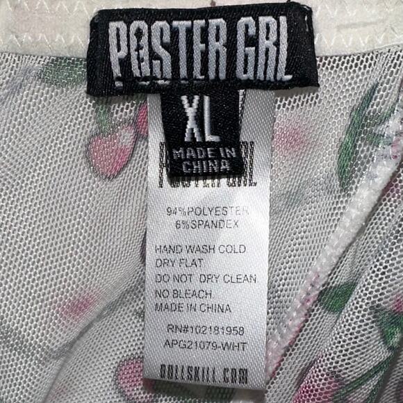 POSTER GIRL Dolls Kill Cherry Mesh Sheer Underwire Corset Top Size XL - Picture 2 of 8